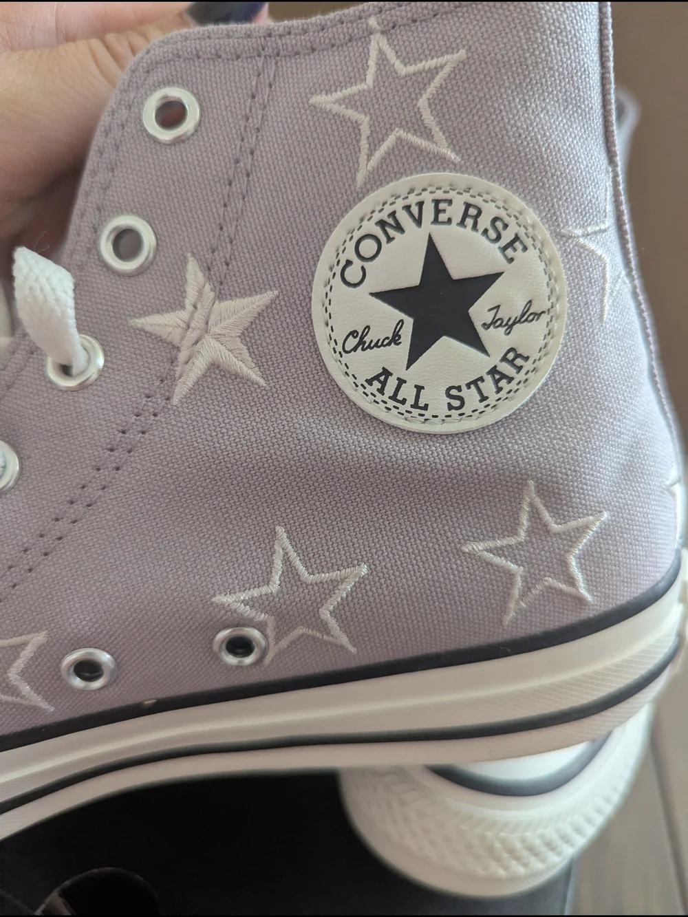Converse Kids' Chuck Taylor All Star High Top Sneakers - Lavender Stars